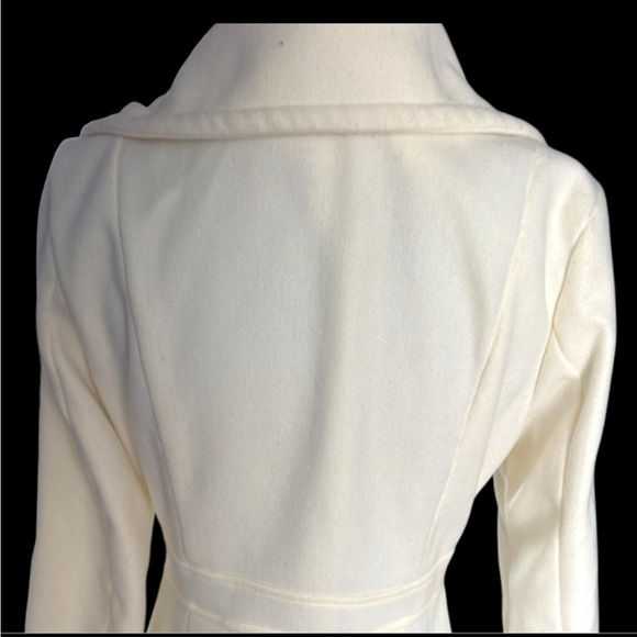 Women Coat, Elegant Cream Double-Breasted Fall Jacket, Christmas Coat, Winter - Picture 2 of 13